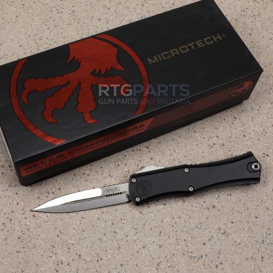 Picture of MICROTECH HERA II MINI D/E BAYONET OTF, AUTOMATIC KNIFE, BLACK 30TH ANNIVERSARY, 3 INCH, STONEWASH, 1701M-1030