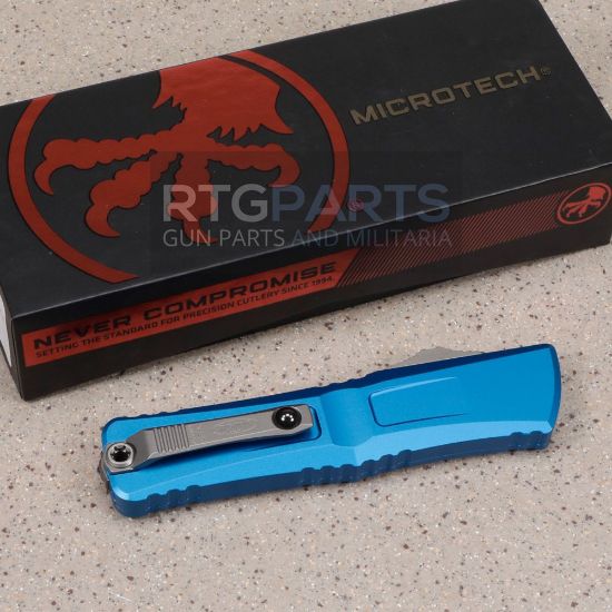 Picture of MICROTECH COMBAT TROODON GEN III D/E OTF AUTOMATIC KNIFE, BLUE, 4 INCH, STONEWASH, 1142-10BL
