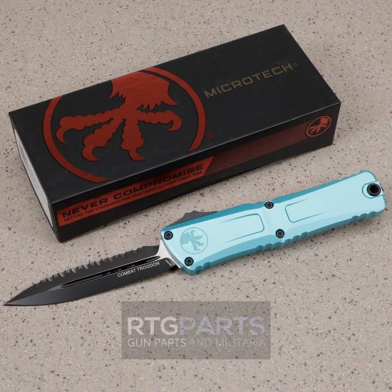 Picture of MICROTECH COMBAT TROODON GEN III D/E OTF AUTOMATIC KNIFE, TURQUOISE, 4 INCH, BLACK SERRATED, 1142-3TQ