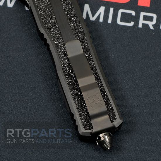 Picture of MICROTECH SCARAB II MARFIONE SELECT D/E BAKER FORGE COPPERMAI DAMASCUS, BLACK AIRCRAFT ALLOY W/ STINGRAY INLAY, 1280-16MS1