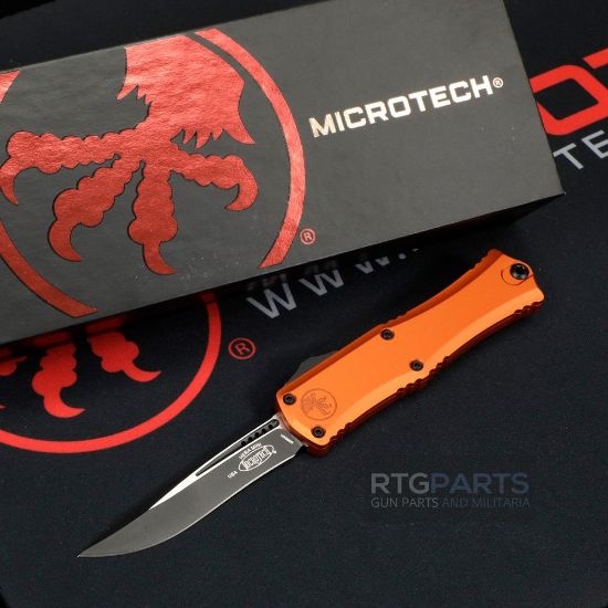 Picture of MICROTECH HERA II MINI S/E RECURVE OTF, AUTOMATIC KNIFE, ORANGE, 3 INCH, BLACK BLADE, 1705M-1OR