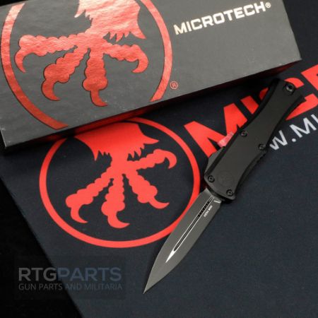 Picture of MICROTECH HERA II MINI D/E OTF, AUTOMATIC KNIFE, BLACK, 3 INCH, BLACK BLADE, 1702M-1T