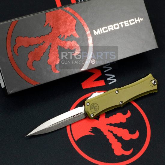 Picture of MICROTECH HERA II MINI D/E OTF, AUTOMATIC KNIFE, OD GREEN 30TH ANNIVERSARY, 3 INCH, STONEWASH, 1702M-10OD30