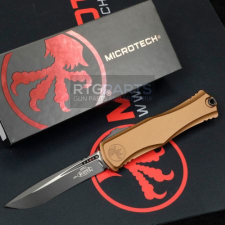 Picture of MICROTECH HERA II RECURVE OTF AUTOMATIC KNIFE, TAN, 4 INCH, BLACK BLADE, 1705-1TA