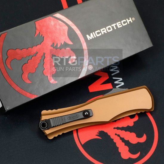 Picture of MICROTECH HERA II RECURVE OTF AUTOMATIC KNIFE, TAN, 4 INCH, BLACK BLADE, 1705-1TA
