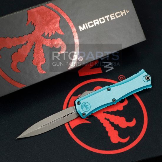 Picture of MICROTECH HERA II MINI D/E OTF, AUTOMATIC KNIFE, TURQUOISE, 3 INCH, APOCALYPTIC, 1702M-10APTQ