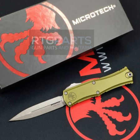 Picture of MICROTECH HERA II MINI D/E OTF, AUTOMATIC KNIFE, OD GREEN, 3 INCH, APOCALYPTIC, 1702M-10APOD