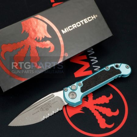 Picture of MICROTECH LUDT GEN III AUTO KNIFE, S/E, TURQUOISE, 3.5 INCH, APOCALYPTIC, SERRATED, 1135-11APTQ