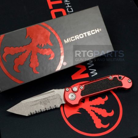 Picture of MICROTECH LUDT GEN III AUTO KNIFE, T/E, RED, 3.5 INCH, APOCALYPTIC, FULLY SERRATED, 1136-12APRD