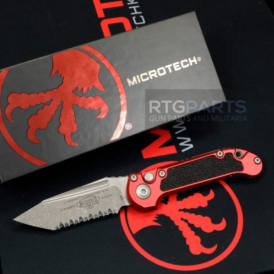 Picture of MICROTECH LUDT GEN III AUTO KNIFE, T/E, RED, 3.5 INCH, APOCALYPTIC, FULLY SERRATED, 1136-12APRD