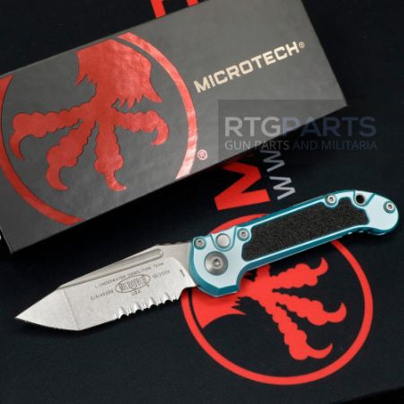 Picture of MICROTECH LUDT GEN III AUTO KNIFE, T/E, TURQUOISE, 3.5 INCH, STONEWASH, SERRATED, 1136-11TQ