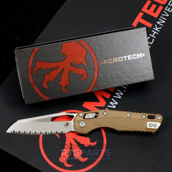 Picture of MICROTECH STANDARD ISSUE MSI, S/E, RAM-LOK, POLYMER DARK EARTH, 3.9 INCH, APOCALYPTIC, FULLY SERRATED, 210T-12APPMDE