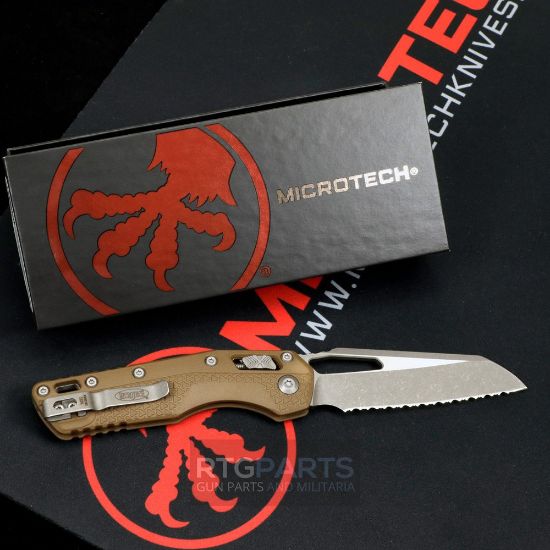 Picture of MICROTECH STANDARD ISSUE MSI, S/E, RAM-LOK, POLYMER DARK EARTH, 3.9 INCH, APOCALYPTIC, FULLY SERRATED, 210T-12APPMDE