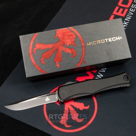 Picture of MICROTECH HERA II RECURVE OTF AUTOMATIC KNIFE, BLACK 30TH ANNIVERSARY, 4 INCH, BLACK BLADE, 1705-1T30