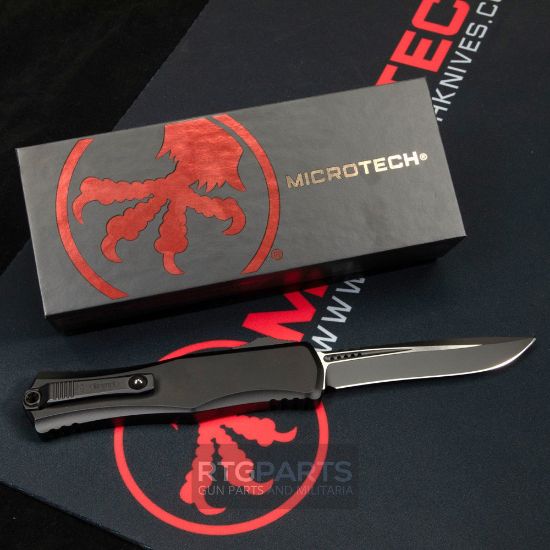 Picture of MICROTECH HERA II RECURVE OTF AUTOMATIC KNIFE, BLACK 30TH ANNIVERSARY, 4 INCH, BLACK BLADE, 1705-1T30