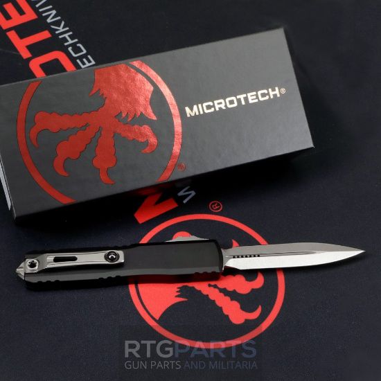 Picture of MICROTECH ULTRATECH GEN III ZERO BLADE PLAY OTF AUTOMATIC KNIFE, 3.5" M390 D/E DAGGER, STONEWASH, 1122-10