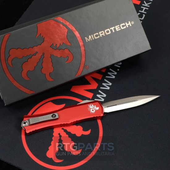 Picture of MICROTECH HERA II MINI D/E OTF, AUTOMATIC KNIFE, RED, 30TH ANNIVERSARY, 3 INCH, SATIN BLADE, 1702M-4RD30