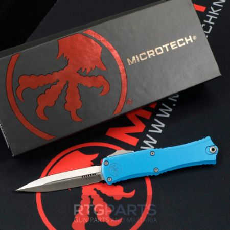 Picture of MICROTECH HERA II MINI D/E OTF, AUTOMATIC KNIFE, BLUE, 30TH ANNIVERSARY, 3 INCH, SATIN BLADE, 1702M-4BL30