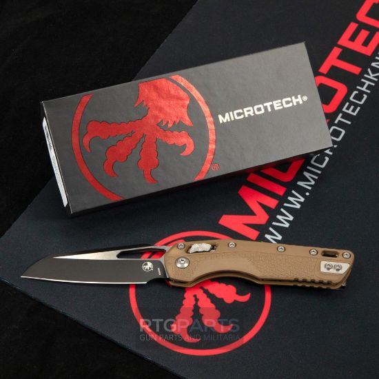 Picture of MICROTECH STANDARD ISSUE MSI, S/E, RAM-LOK, DARK EARTH POLYMER, 3.9 INCH, BLACK BLADE, 210T-1PMDE