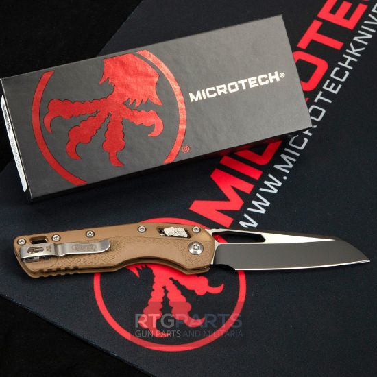Picture of MICROTECH STANDARD ISSUE MSI, S/E, RAM-LOK, DARK EARTH POLYMER, 3.9 INCH, BLACK BLADE, 210T-1PMDE