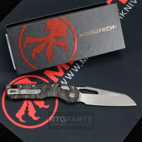 Picture of MICROTECH STANDARD ISSUE MSI, S/E, RAM-LOK, TIGER STRIPE CAMO POLYMER, 3.9 INCH, APOCALYPTIC, 210T-10APPMTSC
