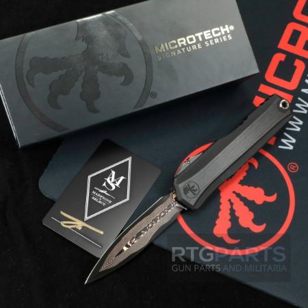 Picture of MICROTECH CYPHER II MARFIONE SELECT D/E BAKER FORGE COPPERMAI DAMASCUS, BLACK AIRCRAFT ALLOY W/ DLC ACCENTS, 1242-16MS1
