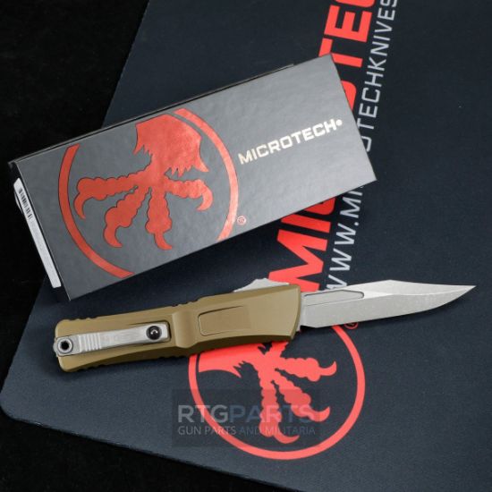 Picture of MICROTECH COMBAT TROODON GEN III BOWIE OTF AUTOMATIC KNIFE, OD GREEN, 4 INCH, APOCALYPTIC, 1146-10APOD