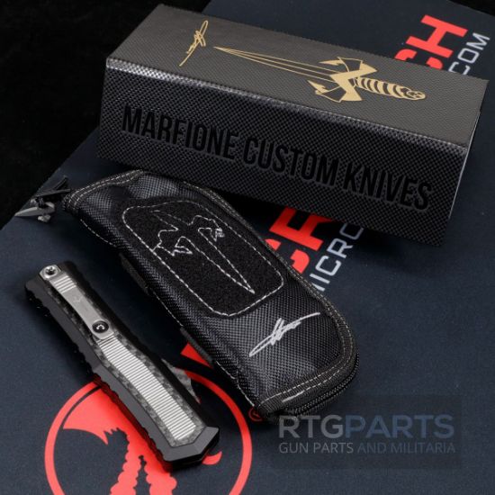 Picture of MARFIONE CUSTOM ATREUS ZBP DOUBLE EDGE CRYO ICE FINISH  W/ TITANIUM INLAY, MIL-SPEC ALLOY HANDLE W/ CARBON FIBER & TITANIUM, 1290-CICFTI-MCK