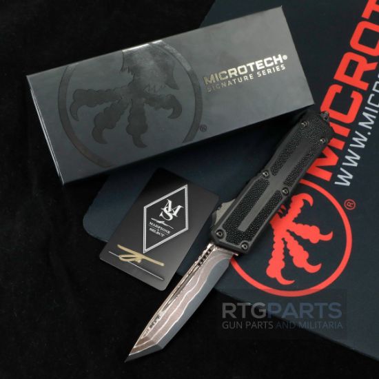 Picture of MICROTECH SCARAB II MARFIONE SELECT TANTO EDGE, BAKER FORGE COPPERMAI DAMASCUS, AIRCRAFT ALLOY W/ STINGRAY INLAY, 1279-16MS2