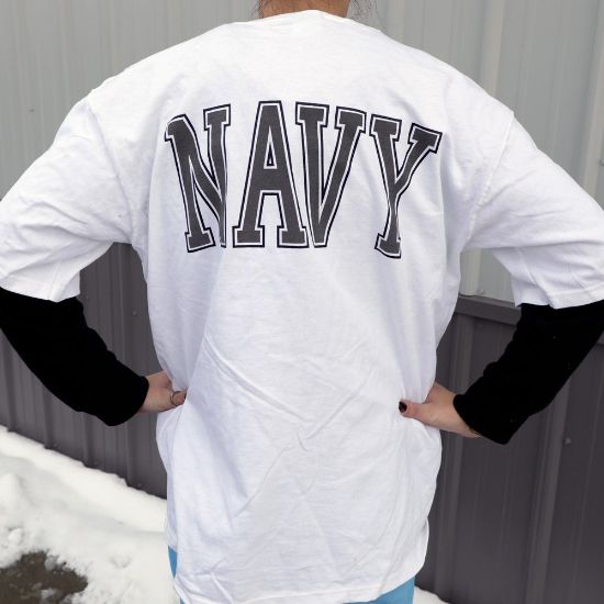 Picture of GENUINE US NAVY WHITE T-SHIRT NEW, US MADE, SIZE LARGE