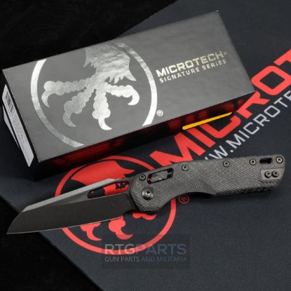 Picture of MICROTECH STANDARD ISSUE MSI, SIGNATURE SERIES, S/E, RAM-LOK, CARBON FIBER SCALES, 3.9 INCH DLC BLADE W/ DLC HARDWARE, 210-1DLCTFLCFS
