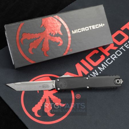 Picture of MICROTECH ULTRATECH GEN III ZERO BLADE PLAY OTF AUTOMATIC KNIFE, 3.5" M390 T/E TANTO, STONEWASH, 1123-10