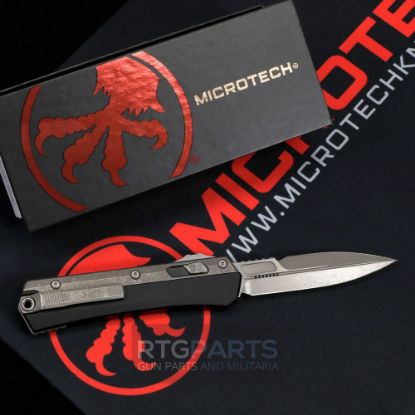 Picture of MICROTECH GLYKON D/E OTF AUTOMATIC KNIFE, BLACK, 3.75 INCH, APOCALYPTIC, 184-10AP