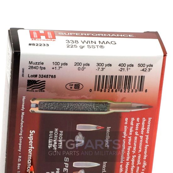 Picture of HORNADY SUPERFORMANCE 338 WIN MAG 225GR SST, 20RD/BOX