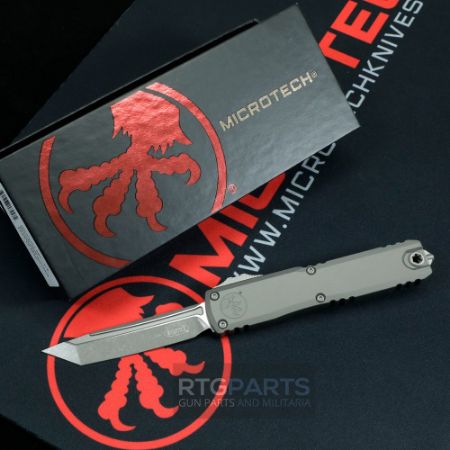 Picture of MICROTECH ULTRATECH GEN III ZERO BLADE PLAY OTF AUTOMATIC KNIFE, NATURAL CLEAR, 3.5" M390 T/E TANTO, APOCALYPTIC, 1123-10APNC