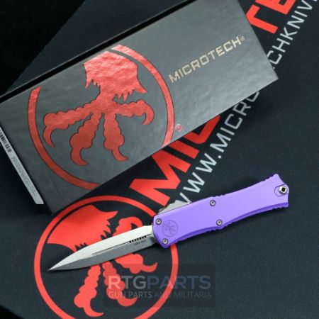 Picture of MICROTECH HERA II MINI D/E OTF, AUTOMATIC KNIFE, PURPLE, 3 INCH, STONEWASH, 1702M-10PU
