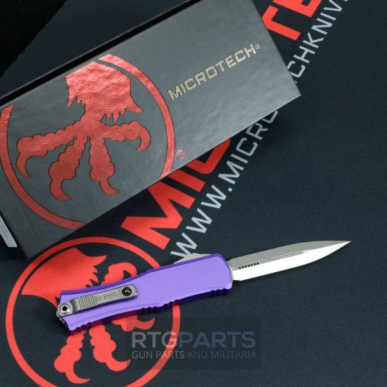 Picture of MICROTECH HERA II MINI D/E OTF, AUTOMATIC KNIFE, PURPLE, 3 INCH, STONEWASH, 1702M-10PU