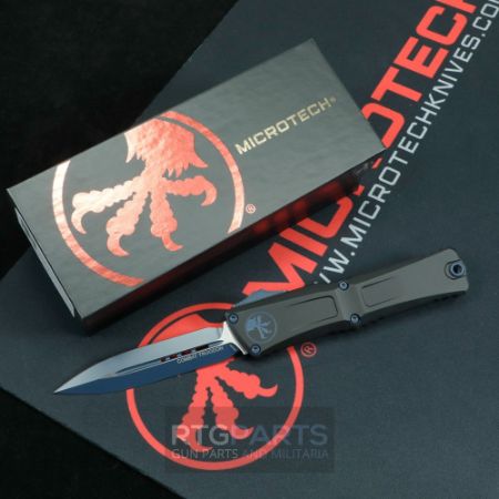 Picture of MICROTECH COMBAT TROODON GEN III D/E OTF AUTOMATIC KNIFE, NAVY BLUE ACCENTS, BLACK CHASSIS, NAVY BLUE 4 INCH BLADE, 1142-1NASK
