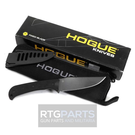 Hogue, Extrak XL, Fixed Blade Knife, CPM M4 Steel, Plain Edge, 3.9 Clip Point Blade, Cerakote Finish, Black G-10 Handle, Black Blade, Includes Sheath, 743108358542, GER-35854, RTG Parts