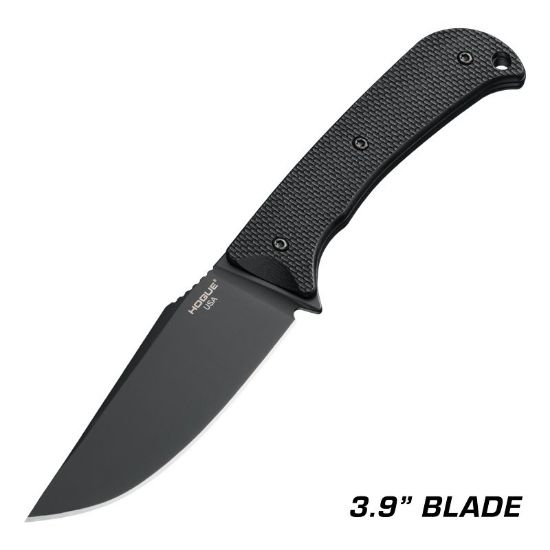 Hogue, Extrak XL, Fixed Blade Knife, CPM M4 Steel, Plain Edge, 3.9 Clip Point Blade, Cerakote Finish, Black G-10 Handle, Black Blade, Includes Sheath, 743108358542, GER-35854, RTG Parts
