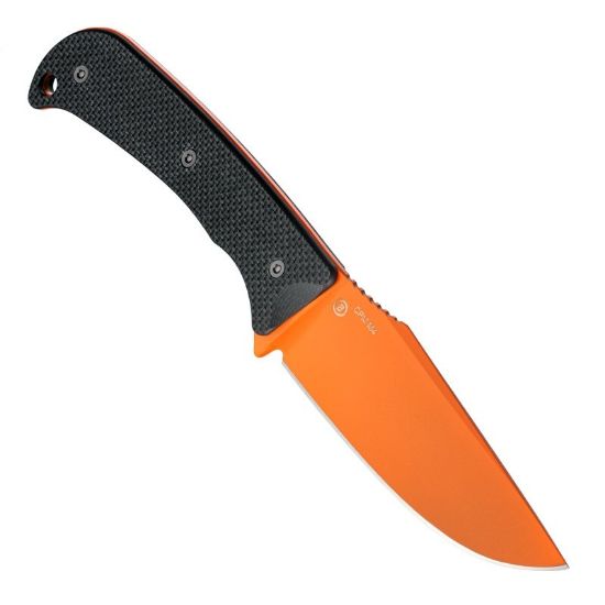 Hogue, Extrak XL, Fixed Blade Knife, CPM M4 Steel, Plain Edge, 3.9 Clip Point Blade, Cerakote Finish, Black G-10 Handle, Orange Blade, Includes Sheath, 743108358597, GER-35859, RTG Parts