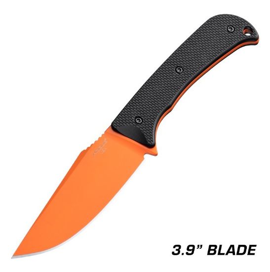 Hogue, Extrak XL, Fixed Blade Knife, CPM M4 Steel, Plain Edge, 3.9 Clip Point Blade, Cerakote Finish, Black G-10 Handle, Orange Blade, Includes Sheath, 743108358597, GER-35859, RTG Parts