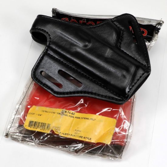 Picture of SAFARILAND LEATHER BELT HOLSTER, 1.75" LOOP, PANCAKE STYLE, SIG P225 P228 P229, LEFT HAND, NOS
