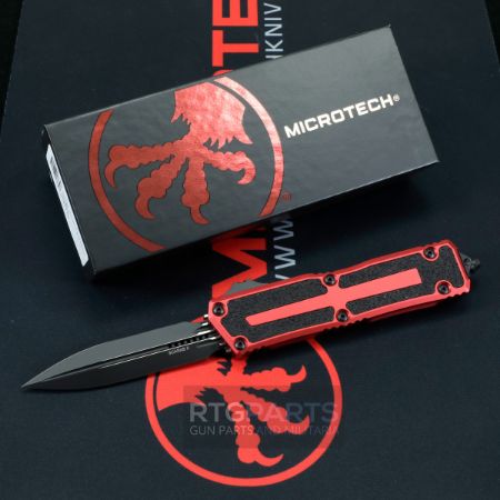 Picture of MICROTECH SCARAB II GEN III D/E OTF AUTOMATIC KNIFE, RED, 3.9 INCH, BLACK BLADE, 1180-1RD