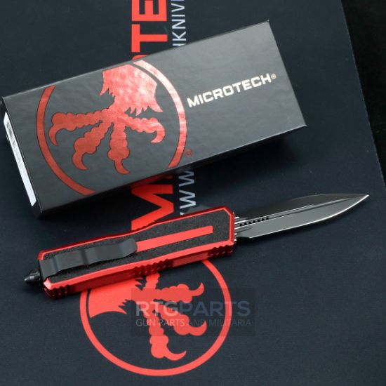 Picture of MICROTECH SCARAB II GEN III D/E OTF AUTOMATIC KNIFE, RED, 3.9 INCH, BLACK BLADE, 1180-1RD