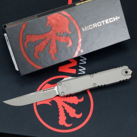 Picture of MICROTECH ULTRATECH GEN III ZERO BLADE PLAY OTF AUTOMATIC KNIFE, NATURAL CLEAR, 3.5" M390 S/E , APOCALYPTIC, 1121-10APNC 