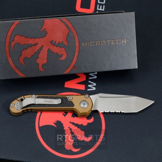 Picture of MICROTECH LUDT GEN III AUTO KNIFE, T/E, TAN, 3.5 INCH, APOCALYPTIC, SERRATED, 1136-11APTA