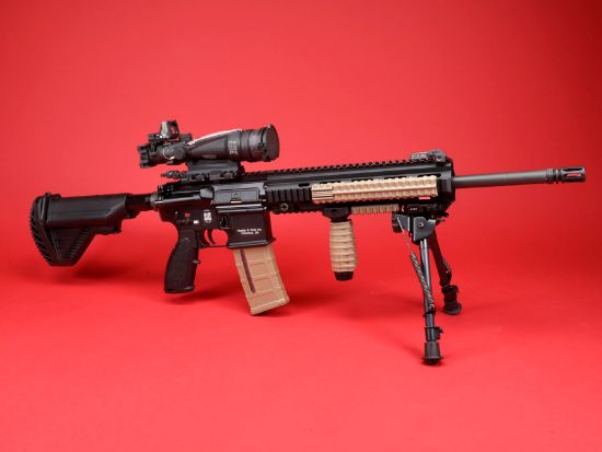Picture of HK LIMITED EDITION M27 DEPLOYMENT KIT 81000930 W/ TRIJICON, KAC, HARRIS, NEW IN BOX