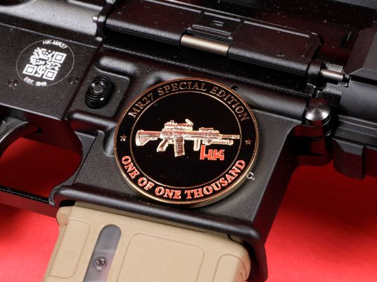 Picture of HK LIMITED EDITION M27 DEPLOYMENT KIT 81000930 W/ TRIJICON, KAC, HARRIS, NEW IN BOX