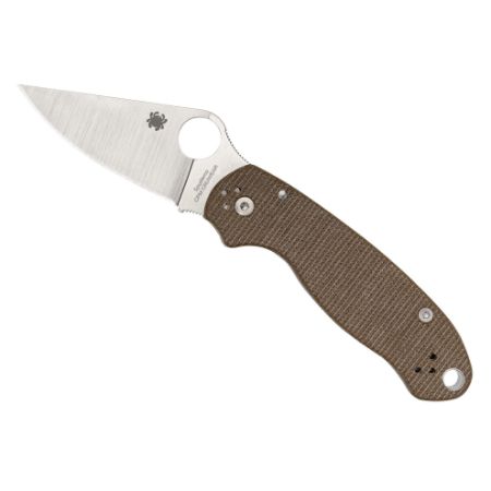 Picture of SPYDERCO PARA 3, BROWN CANVAS MICARTA HANDLE, SATIN FINISH, 2.92" BLADE LENGTH, CPM CRU-WEAR STEEL